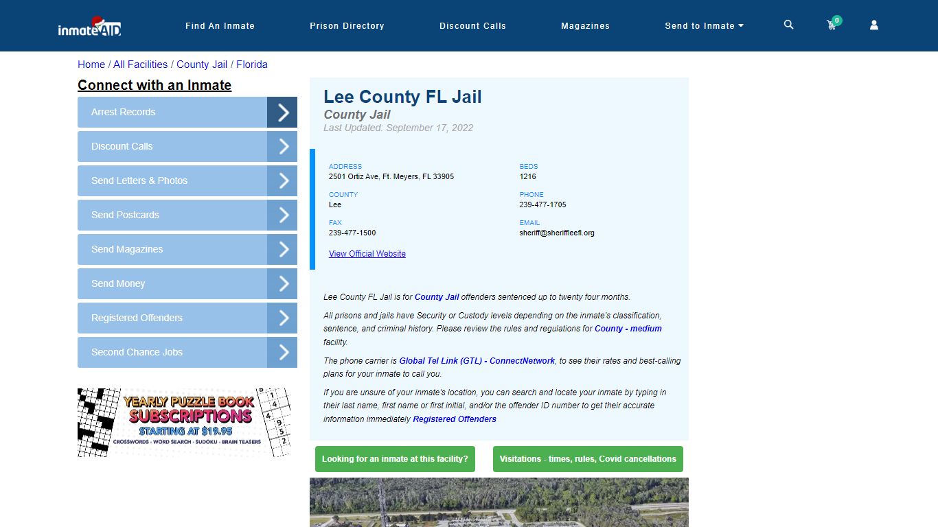 Lee County FL Jail - Inmate Locator - Ft. Meyers, FL